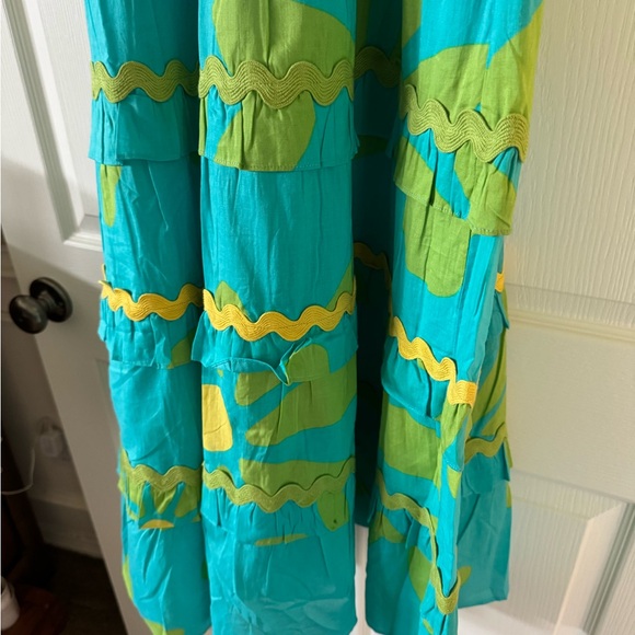 J. Marie Floral Blue and Green Maxi Dress - Picture 3 of 6